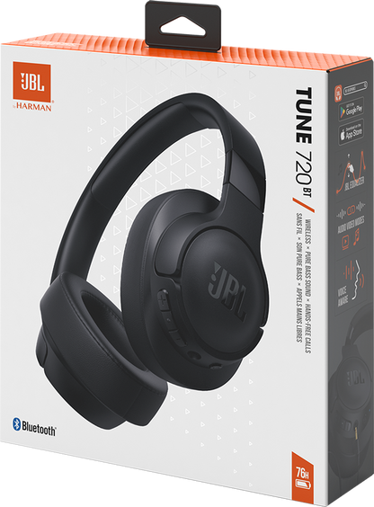 Handsfree Bluetooth JBL Tune 720BT, MultiPoint, A2DP, Svart JBLT720BTBLK