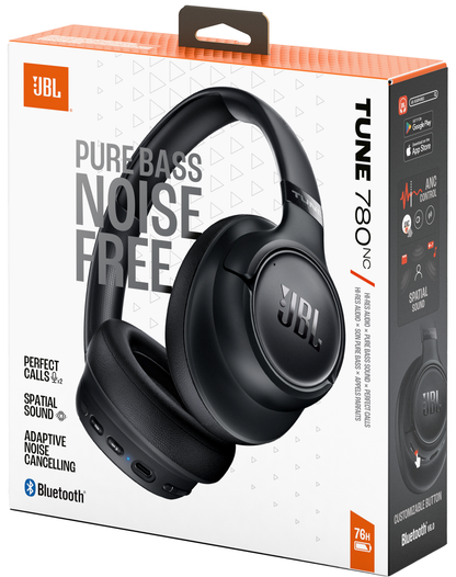 Handsfree Bluetooth JBL Tune 780NC, MultiPoint, A2DP, ANC, Svart, Omslaget