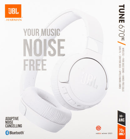 Handsfree Bluetooth JBL Tune 670NC, MultiPoint, A2DP, ANC, Vit JBLT670NCWHTAP