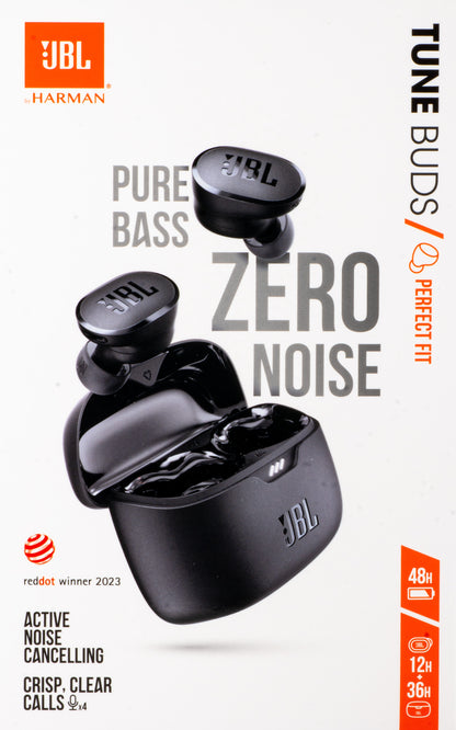 Handsfree Bluetooth JBL Tune Buds, TWS, ANC, Multipoint, Svart JBLTBUDSBLK