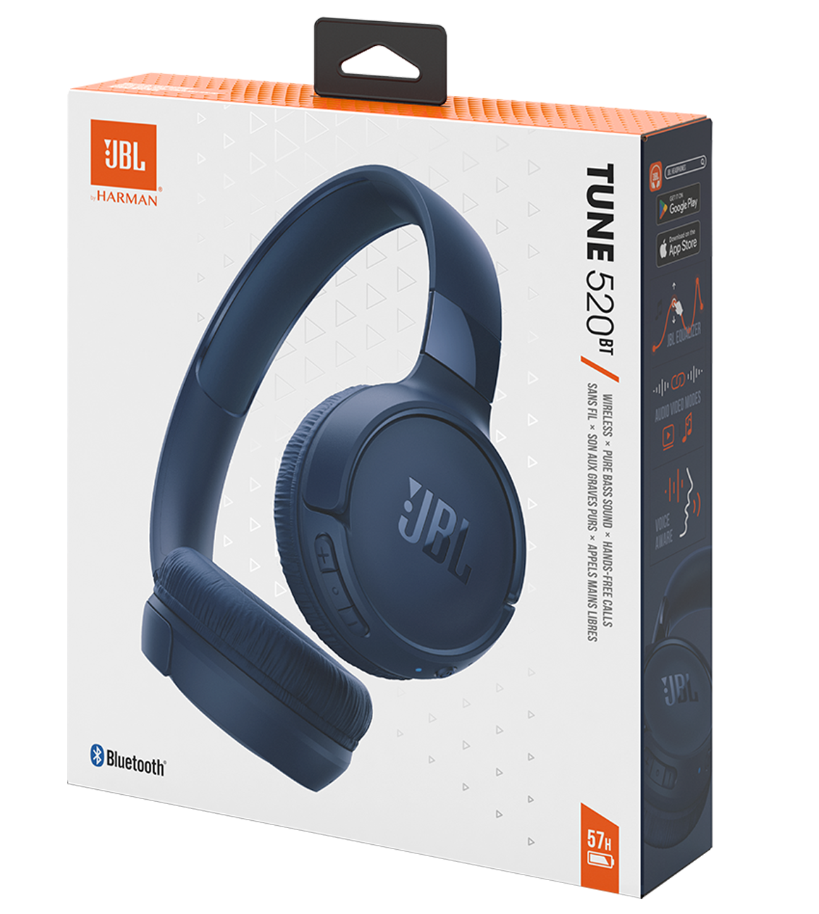 Handsfree Bluetooth JBL Tune 520BT, MultiPoint, A2DP, Blå JBLT520BTBTBLU