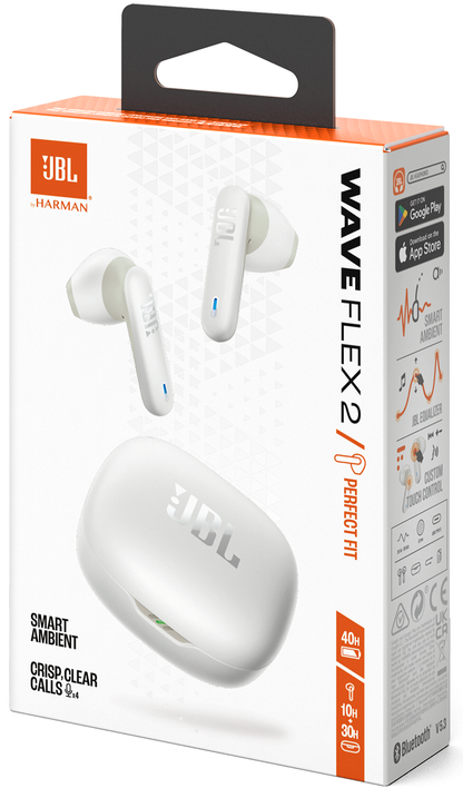 Handsfree Bluetooth JBL Wave Flex 2, TWS, ANC, MultiPoint, Vit JBLWFLEX2WHT