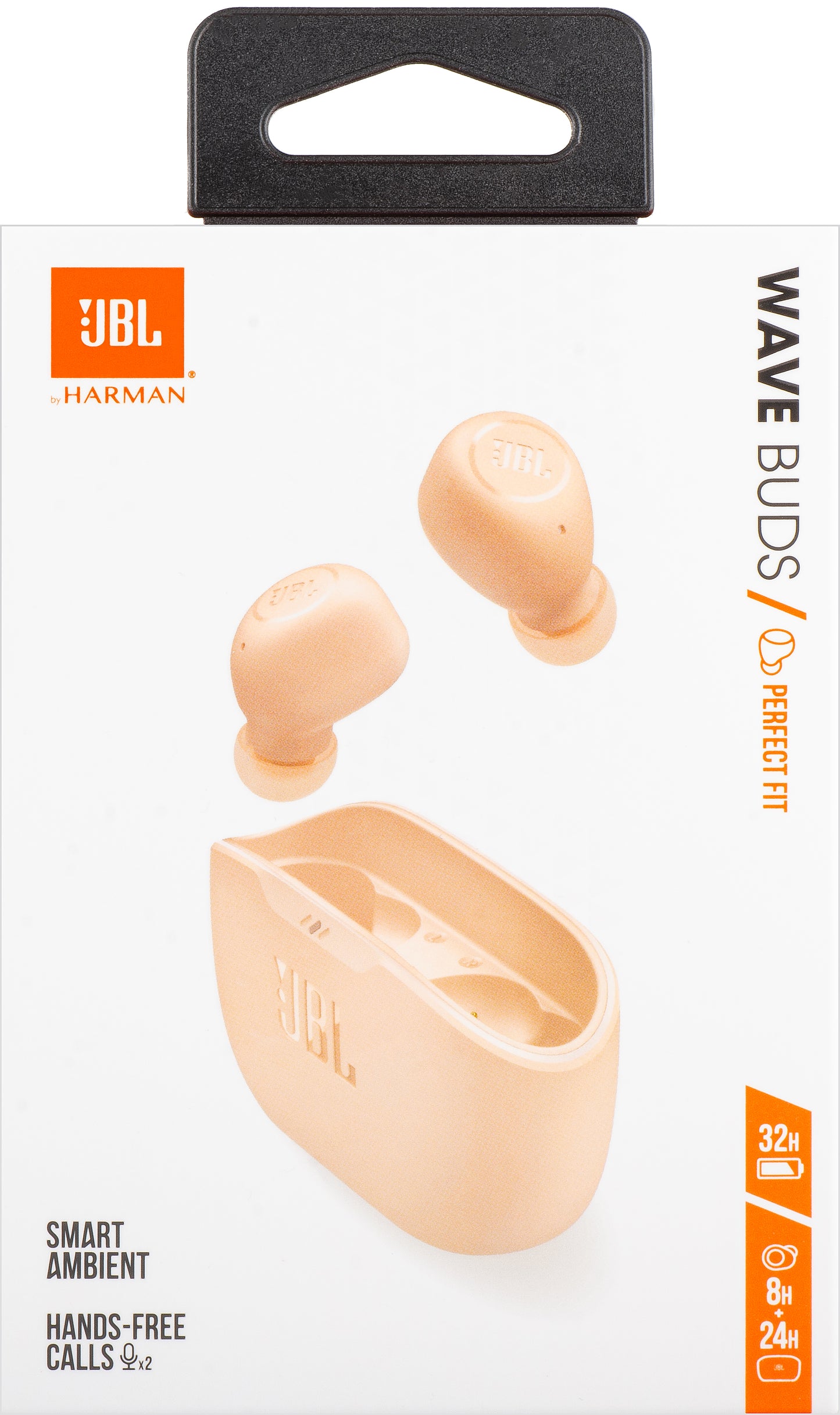 Handsfree Bluetooth JBL Wave Buds, TWS, Beige, Omslaget JBLWBUDSBEG