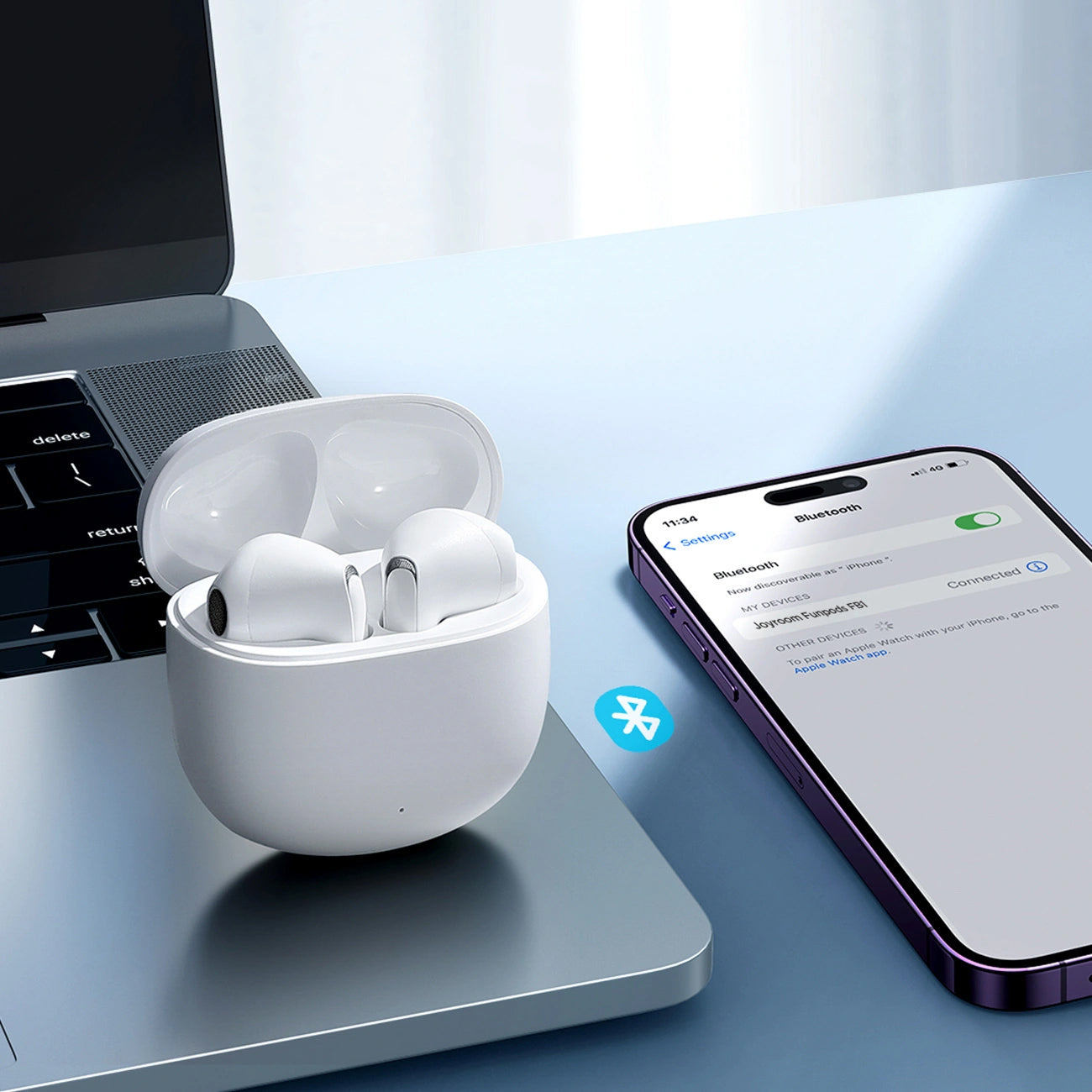 Handsfree Bluetooth Joyroom Funpods JR-FB1 Ny Version, TWS, Vit