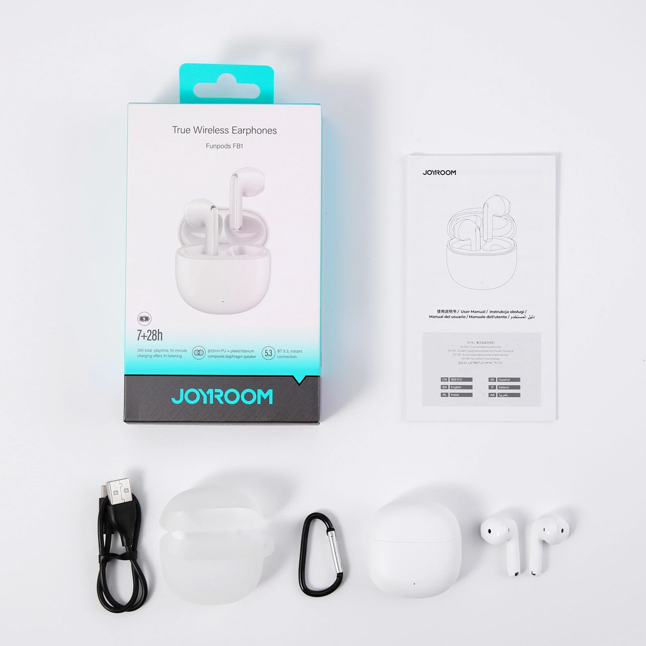 Handsfree Bluetooth Joyroom Funpods JR-FB1 Ny Version, TWS, Vit
