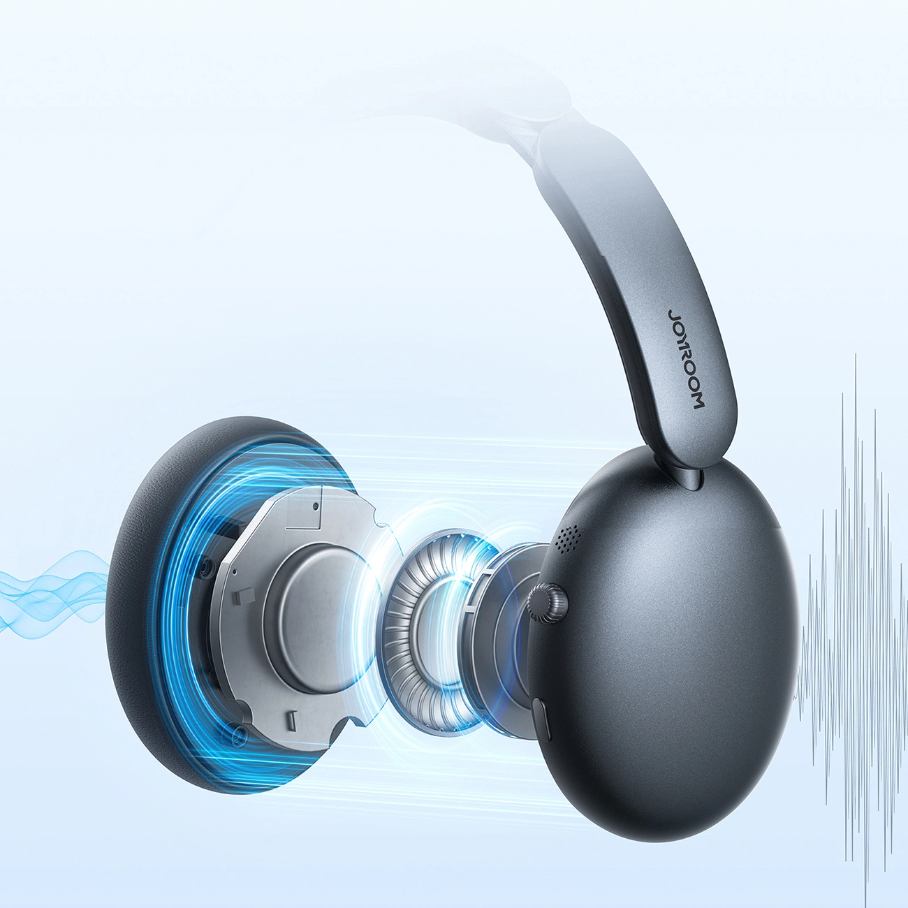 Handsfree Bluetooth Joyroom JR-JH1, A2DP, ANC, Svart