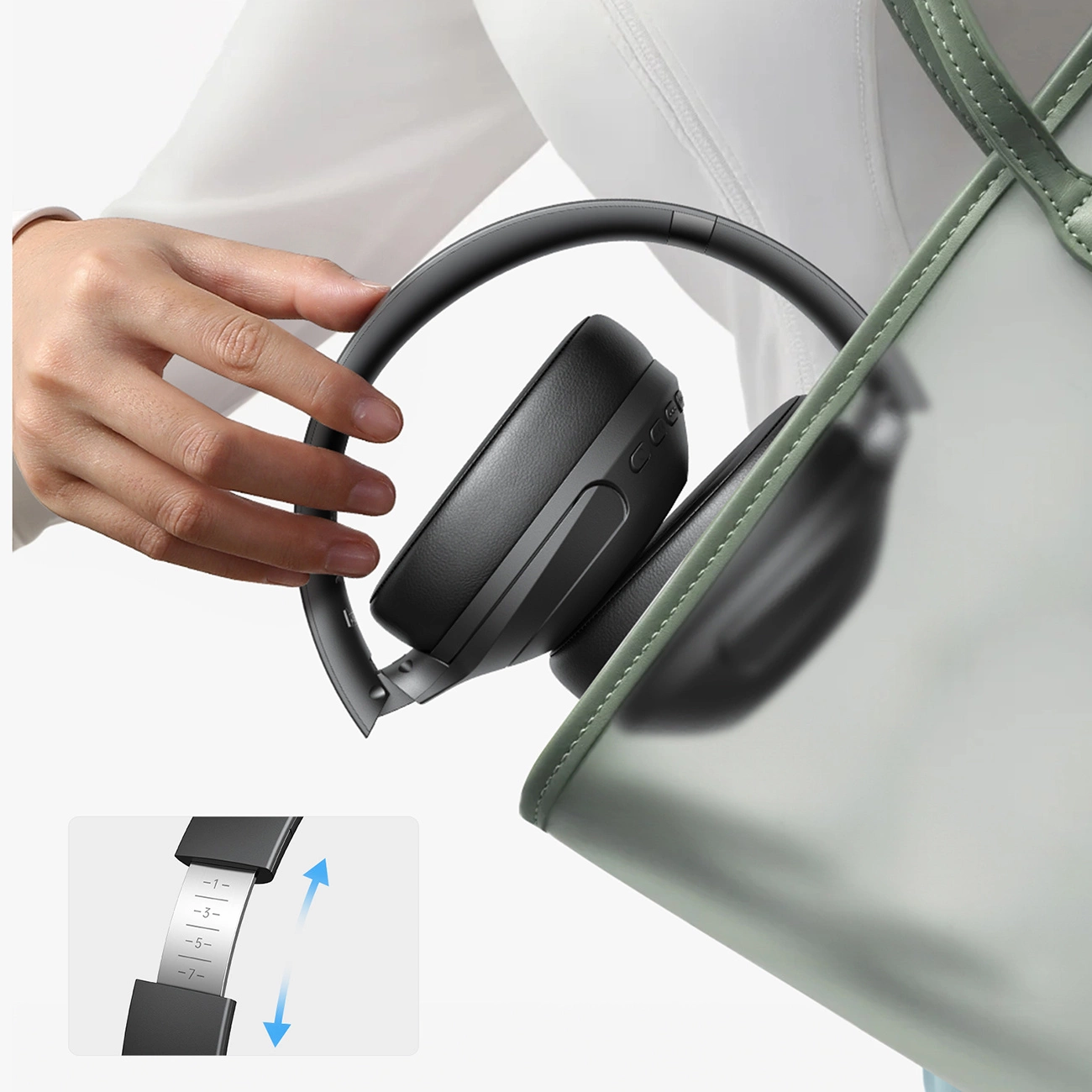 Bluetooth-handsfree Joyroom JR-JH2, A2DP, ANC, Svart