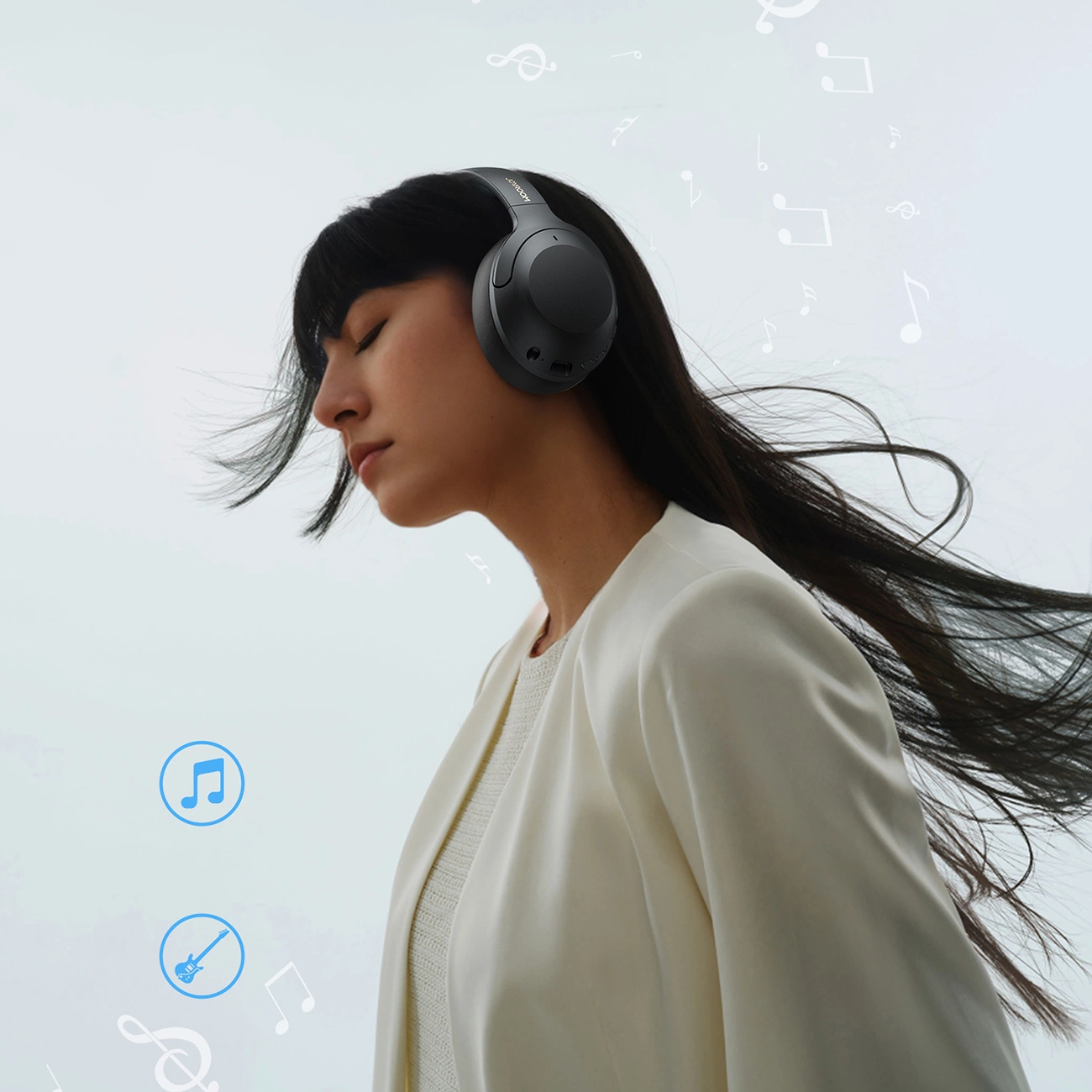 Bluetooth-handsfree Joyroom JR-JH2, A2DP, ANC, Svart