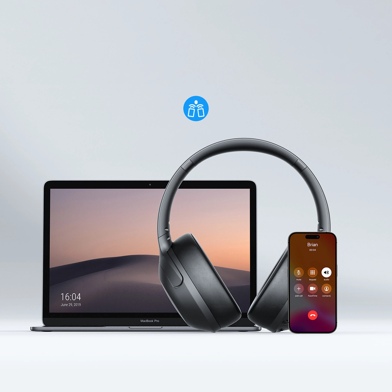 Bluetooth-handsfree Joyroom JR-JH2, A2DP, ANC, Svart