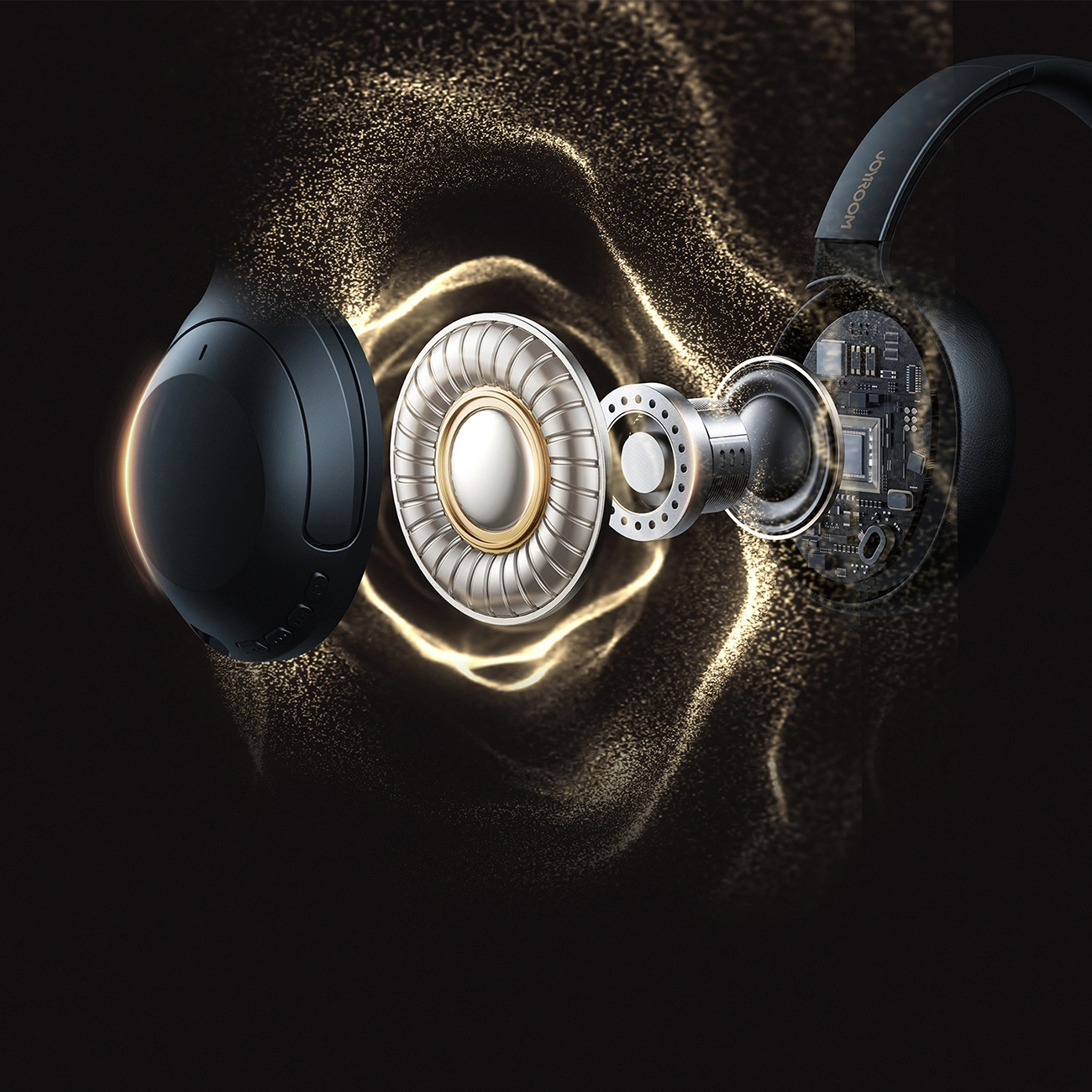 Bluetooth-handsfree Joyroom JR-JH2, A2DP, ANC, Svart