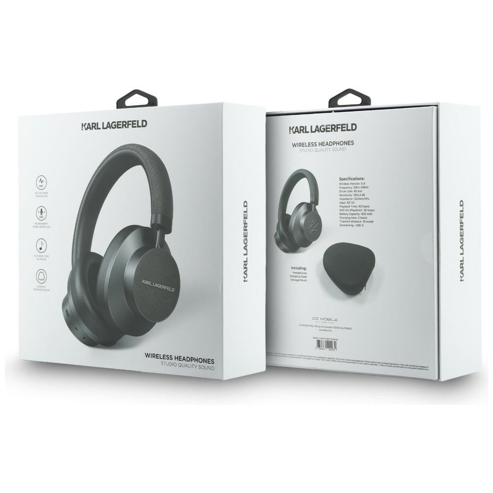 Handsfree Bluetooth Karl Lagerfeld Saffiano Elongated, A2DP, ANC, Grå