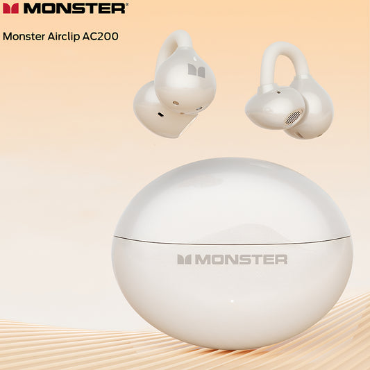Handsfree Bluetooth Monster AirClip AC200, TWS, Ljus Creme