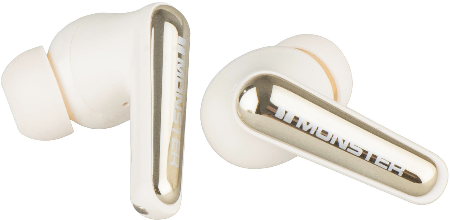 Handsfree Bluetooth Monster Clarity 200, TWS, ANC, Ljus Creme
