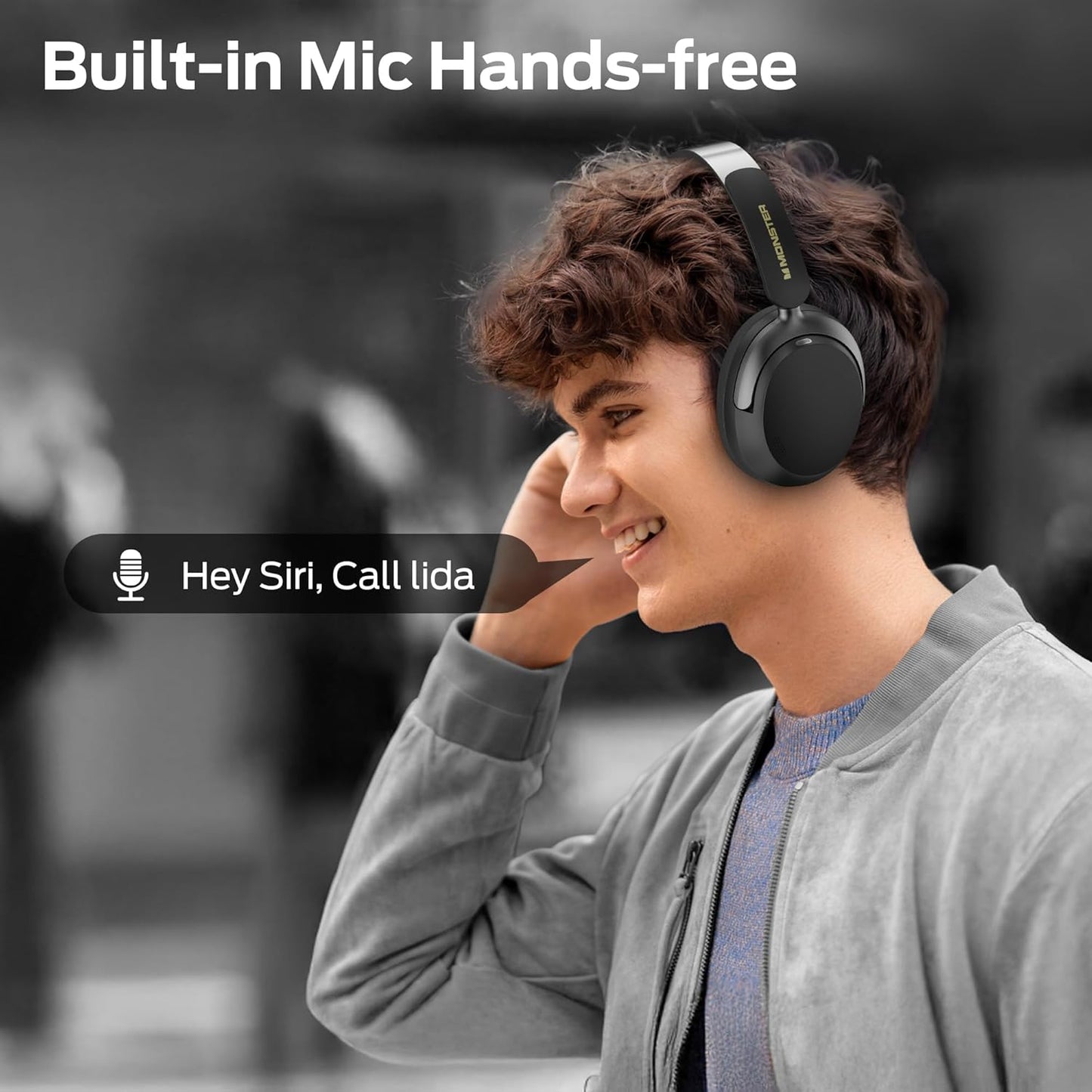 Handsfree Bluetooth Monster Persona 3rd, MultiPoint, A2DP, ANC, Svart