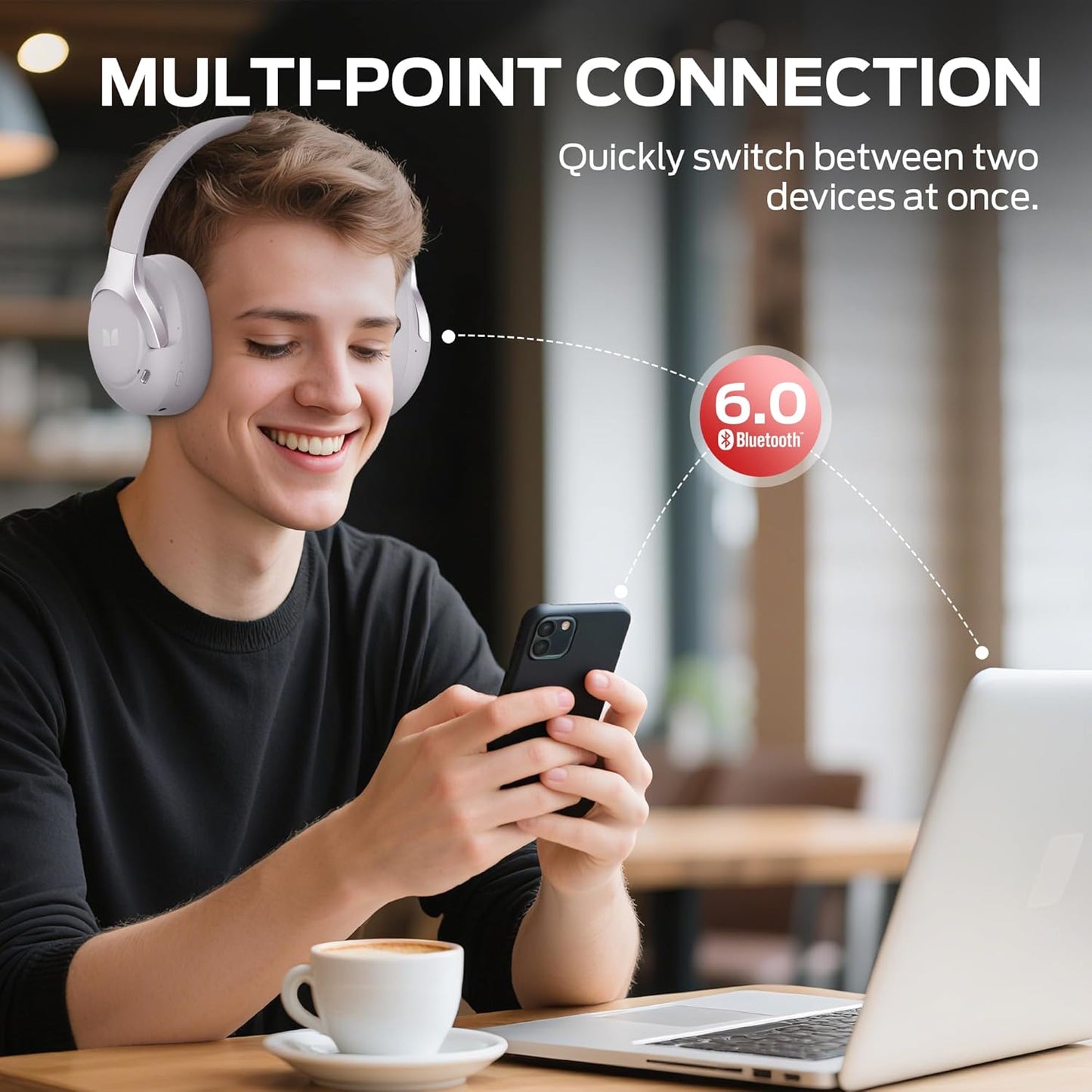Handsfree Bluetooth Monster Persona 5th, MultiPoint, A2DP, ANC, Lila