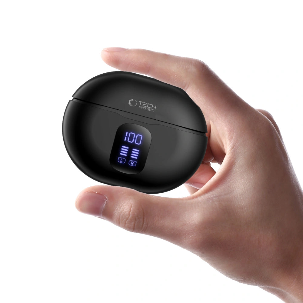 Handsfree Bluetooth Tech-Protect Ultraboost Pro G2, TWS, Svart