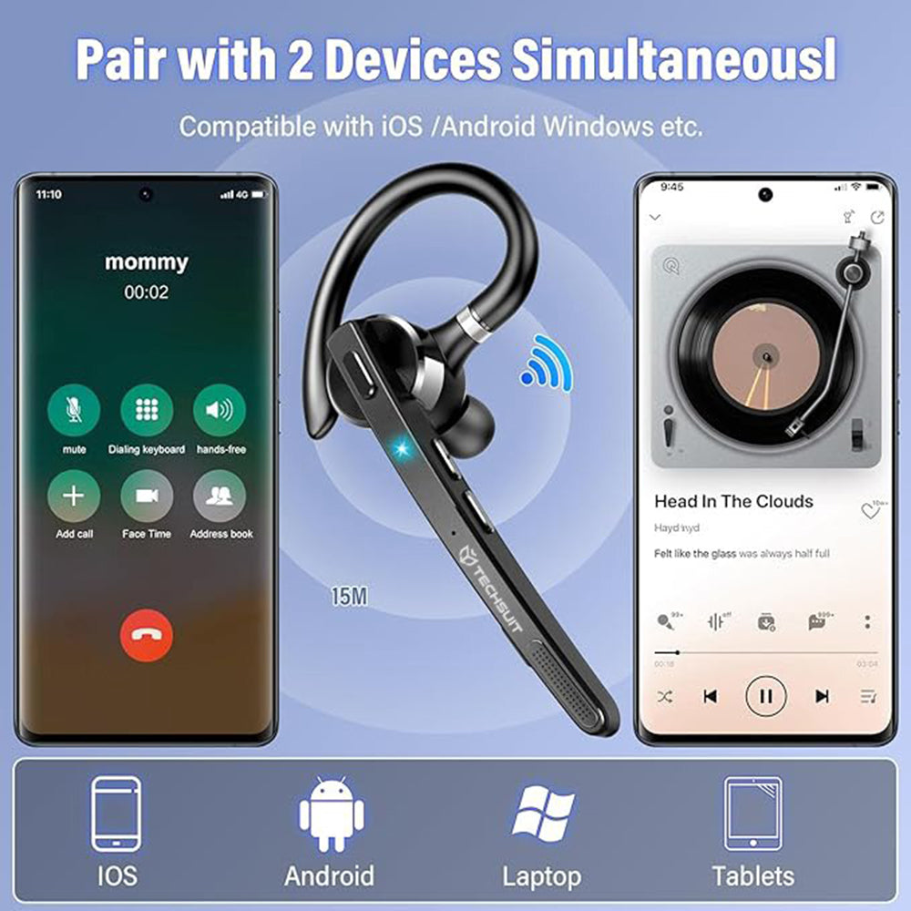 Handsfree Bluetooth Techsuit G9 TalkZen, A2DP, Black