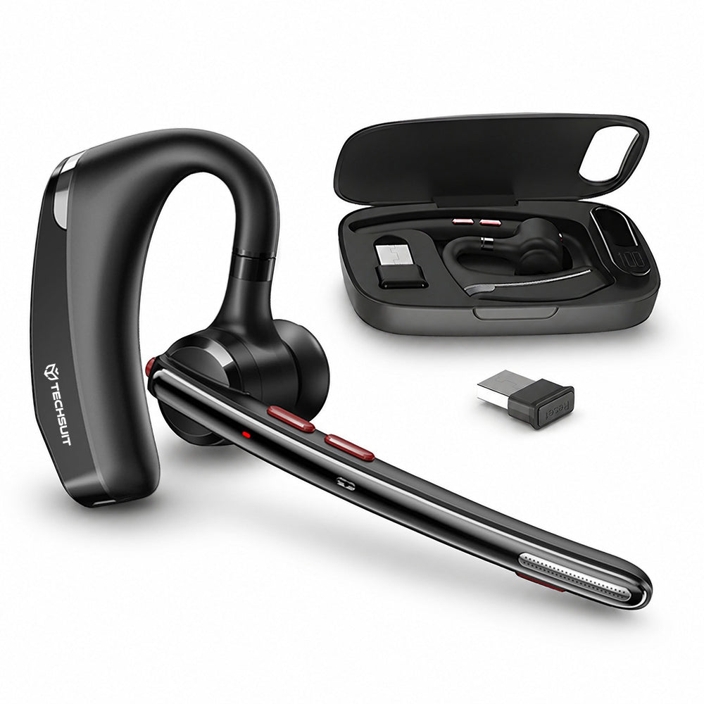 Bluetooth-headset Techsuit SoundForce Pro G10 för callcenter, A2DP, svart
