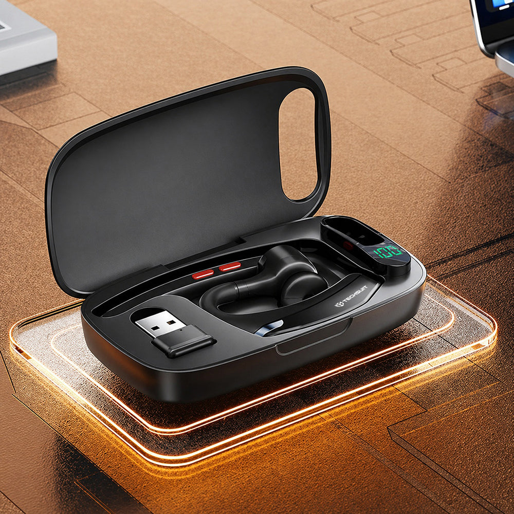 Bluetooth-headset Techsuit SoundForce Pro G10 för callcenter, A2DP, svart