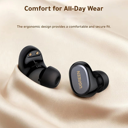 Handsfree Bluetooth UGREEN Dots (75628), TWS, MultiPoint, Svart