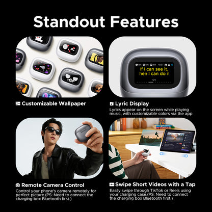 Handsfree Bluetooth UGREEN HiTune H6 Magic WS216 (75288), TWS, ANC, MultiPoint, Grå