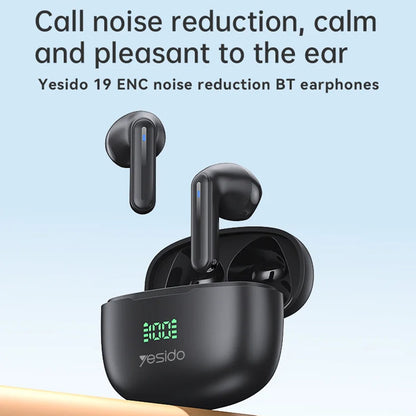 Handsfree Bluetooth Yesido TWS19, TWS, Svart
