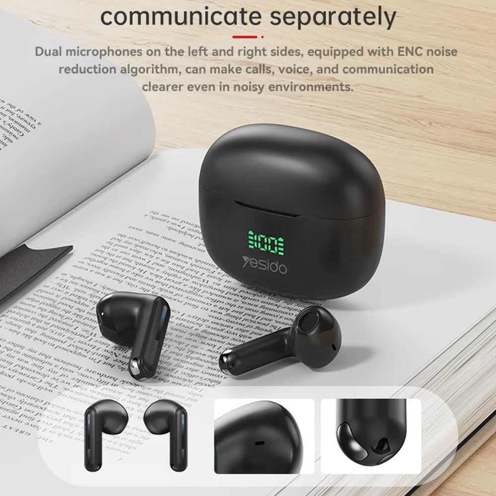 Handsfree Bluetooth Yesido TWS19, TWS, Svart