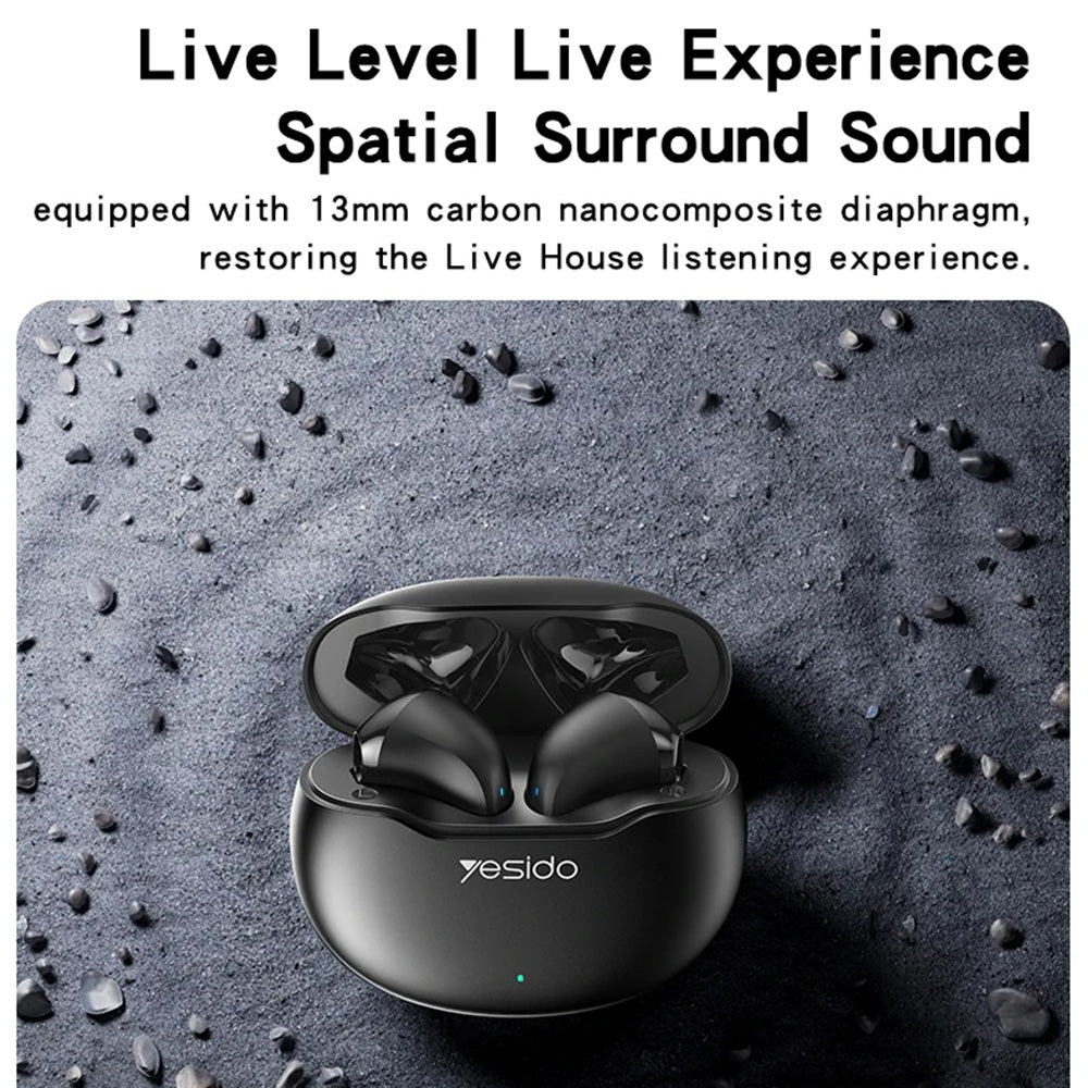 Handsfree Bluetooth Yesido TWS21, TWS, Svart
