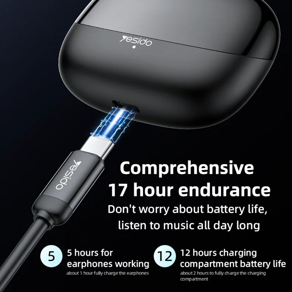 Handsfree Bluetooth Yesido TWS26, TWS, Svart