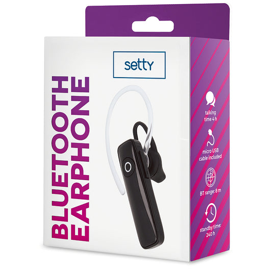 Handsfree Bluetooth Setty SBT-01, Svart