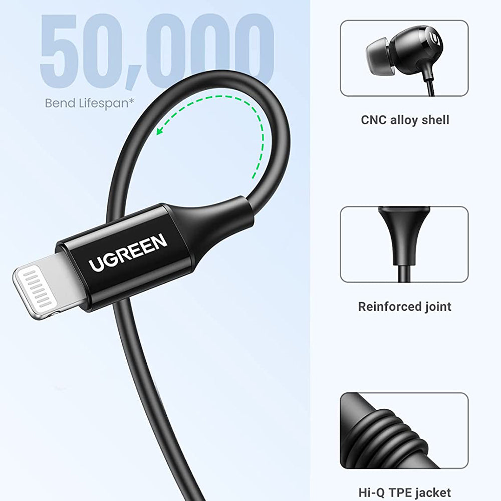 Handsfree Lightning UGREEN 30631, Svart