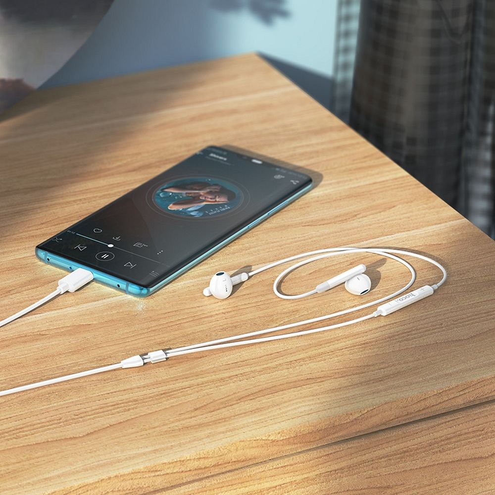 Handsfree USB-C HOCO M93, vit