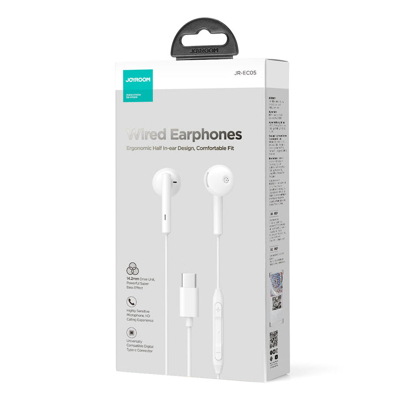 Handsfree USB-C Joyroom JR-EC05, Vit