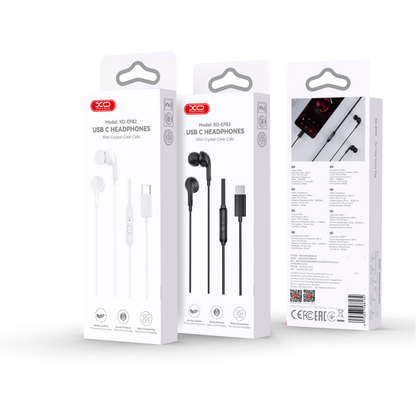 Handsfree USB-C XO Design EP82, Svart