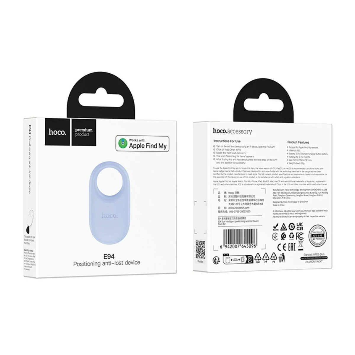 HOCO SmartTag E94 för iOS-serien, Blå