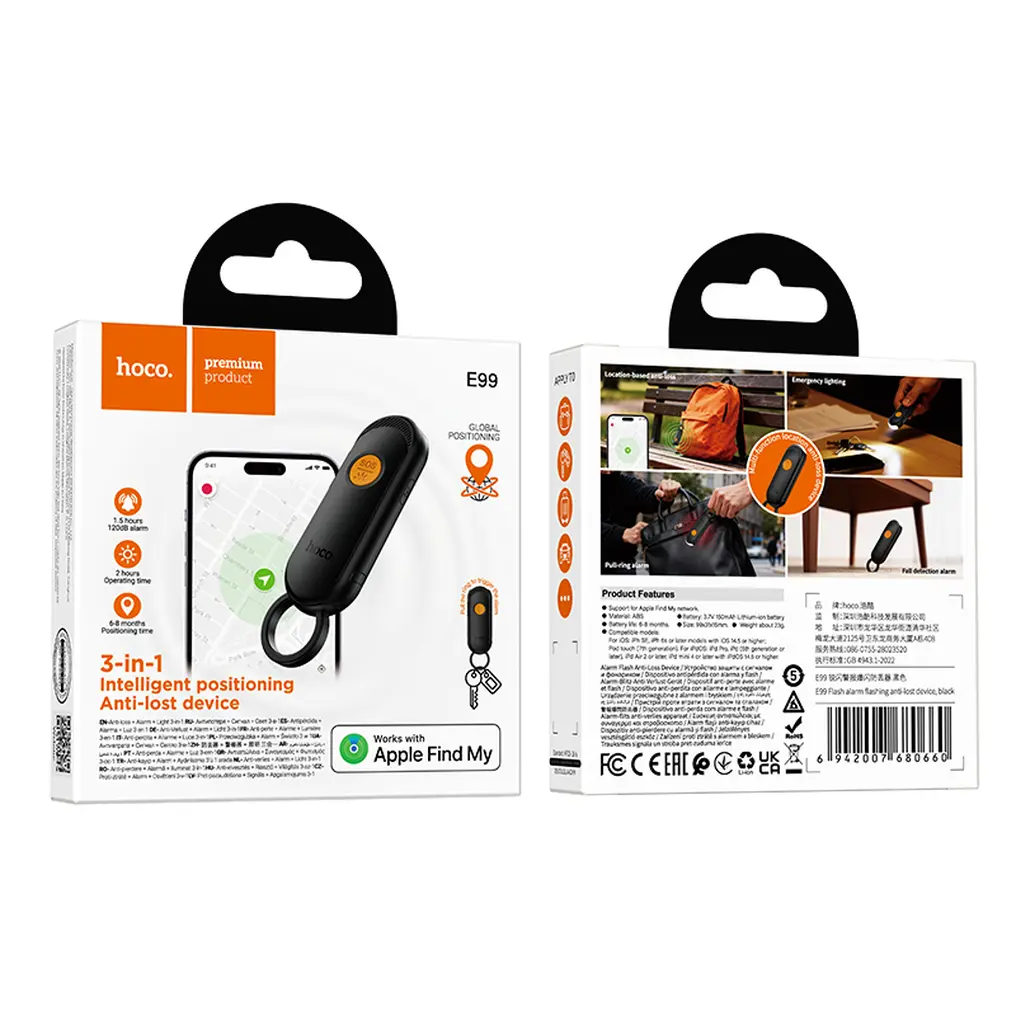 HOCO SmartTag E99 Flash för iOS-serien, svart