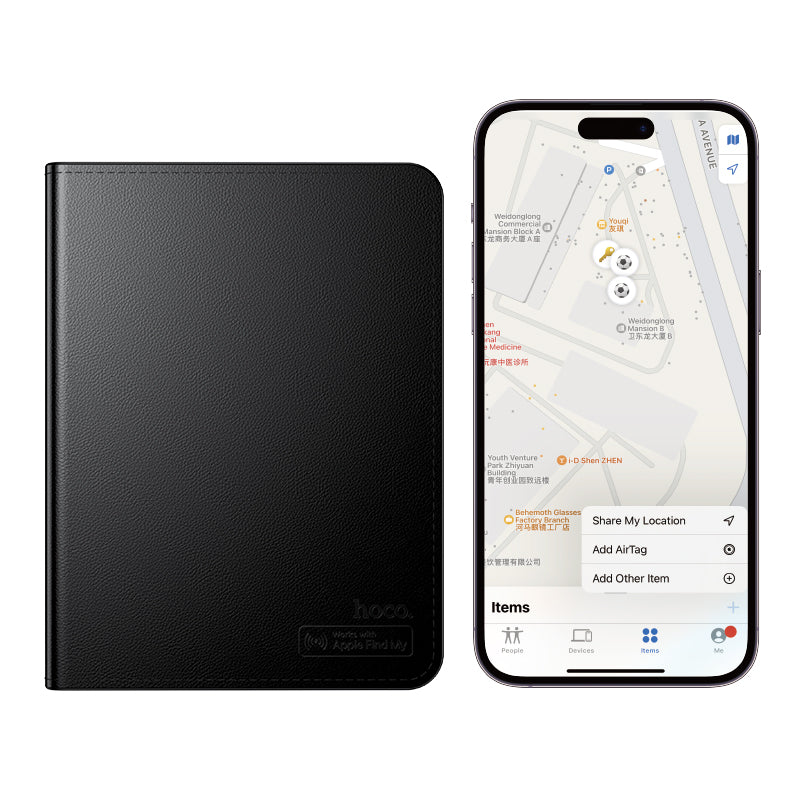 HOCO SmartTag Passport E91G för iOS-serien, svart