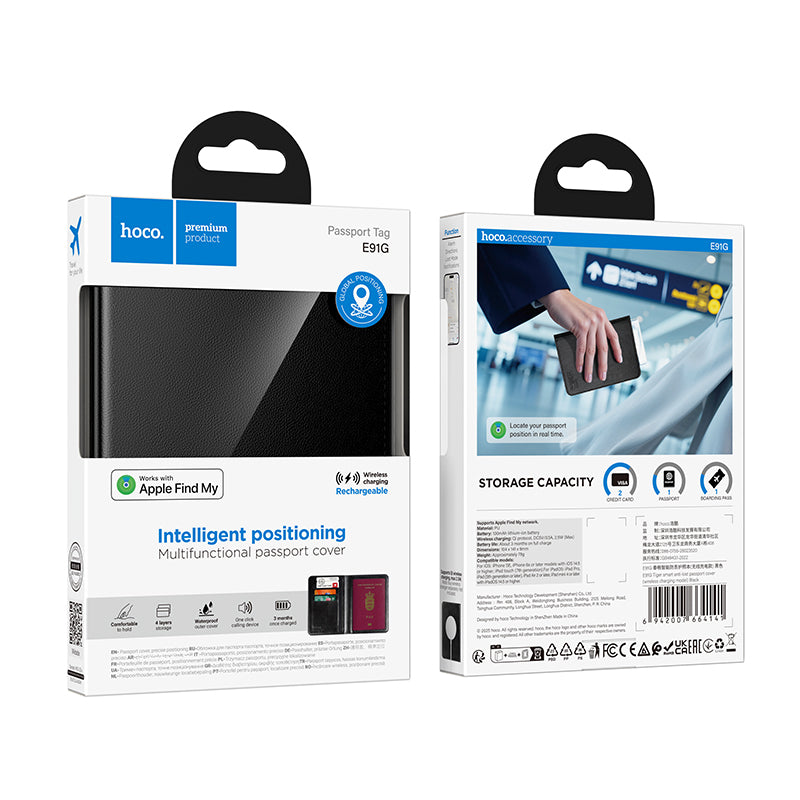 HOCO SmartTag Passport E91G för iOS-serien, svart