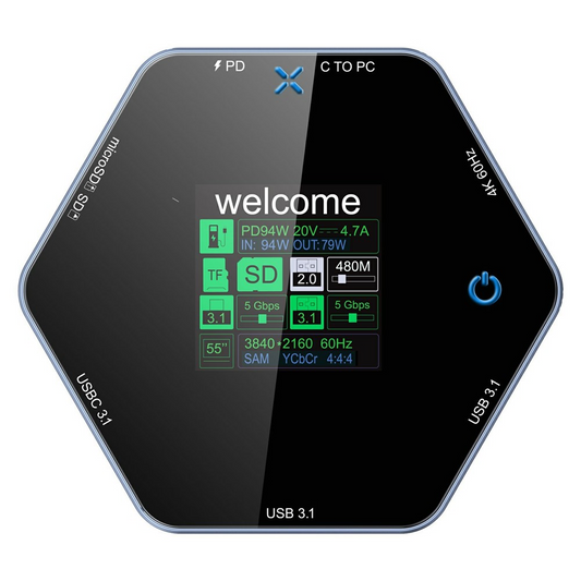 Multifunktionell Hub OEM YC-931, 8in1, Grå