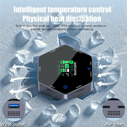 Multifunktionell Hub OEM YC-931, 8in1, Grå