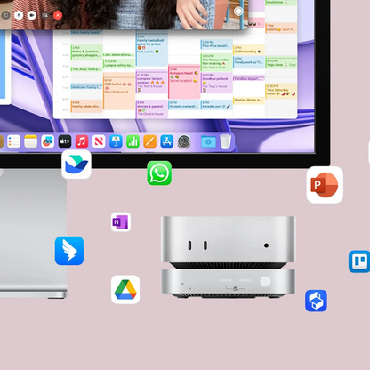 Orico MiniLink M49P Multifunktionell Hub för Apple Mac Mini M4, 9in1, Silver