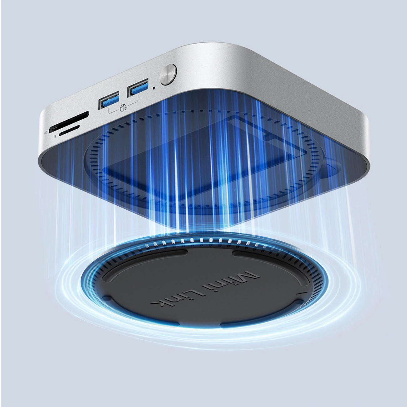 Orico MiniLink M49P Multifunktionell Hub för Apple Mac Mini M4, 9in1, Silver