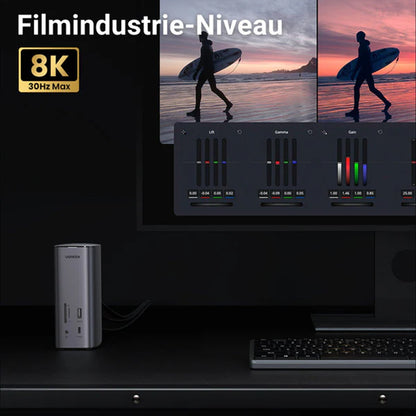 Multifunktionell Hub UGREEN Pro CM555, 13in1, Grå