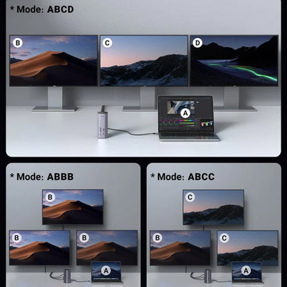 Multifunktionell Hub UGREEN Pro CM555, 13in1, Grå