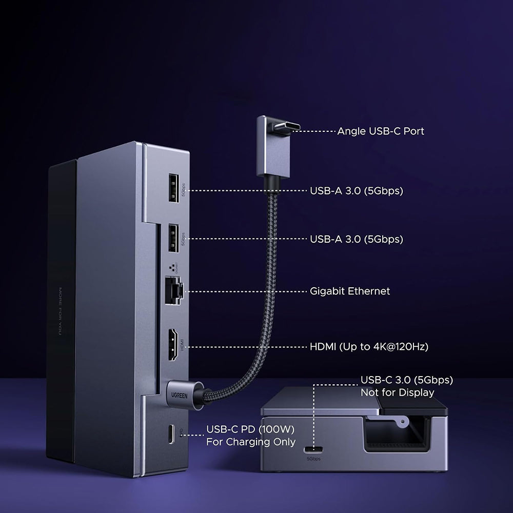 UGREEN 75126 Hub-stöd för bärbar konsol, Grå