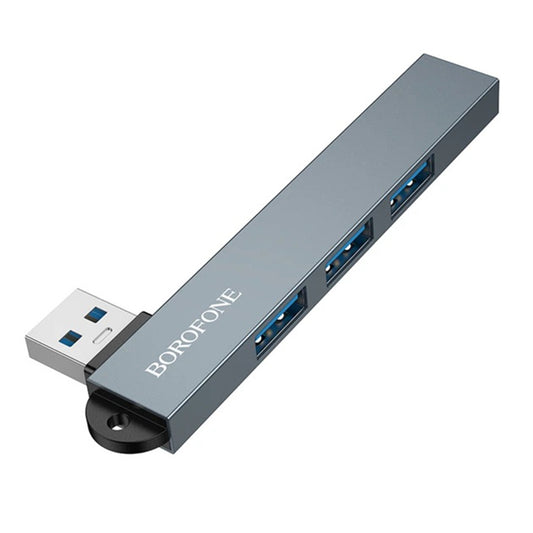 USB-hubb Borofone FH1, 4-i-1, Grå