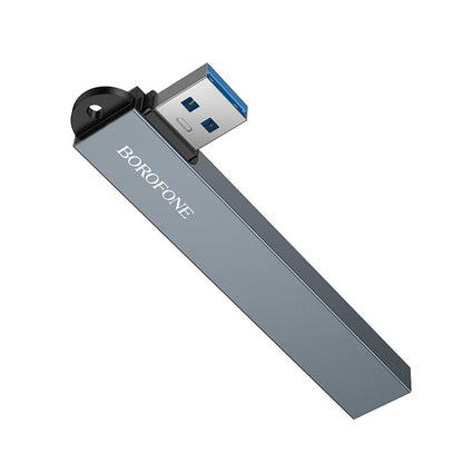 USB-hubb Borofone FH1, 4-i-1, Grå
