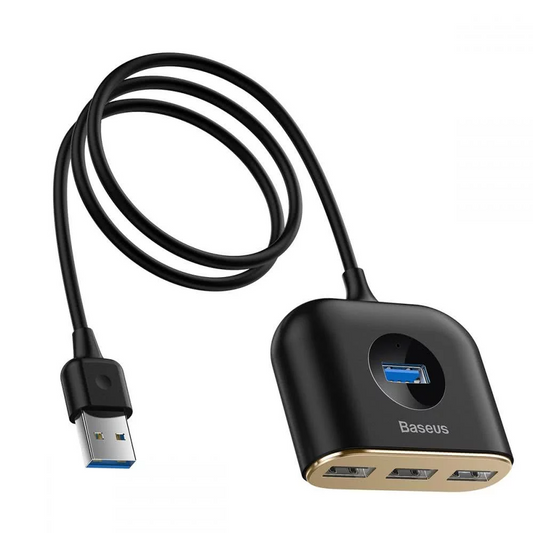 USB-hub Baseus Square, 1 x USB-A 3.0 - 3 x USB-A, Svart CAHUB-AY01