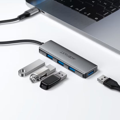 Hub USB-C Acefast J15, 4in1, Grå