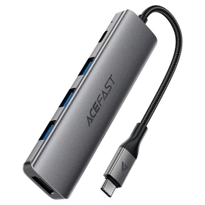 USB-C-hubb Acefast J16, 5-i-1, Grå